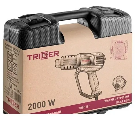 Фен строительный TRIGGER 20062, 2000Вт, 4 насадки купить в СОМ