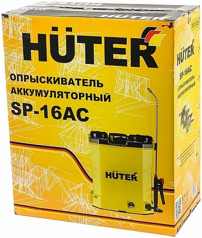Опрыскиватель аккумуляторный Huter SP-16AC, 12В, 8 А/ч, распыление 6м, 5.5 л/мин, шланг 1.5м, бак 16л купить в СОМ
