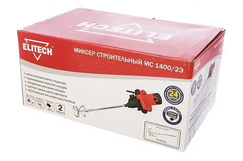 Миксер электрический строительный Elitech МС 1400/2Э, 1400Вт, патрон М14 купить в СОМ