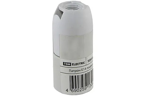 Патрон Е14 пластик  термостойкий, белый/ТДМ купить в СОМ